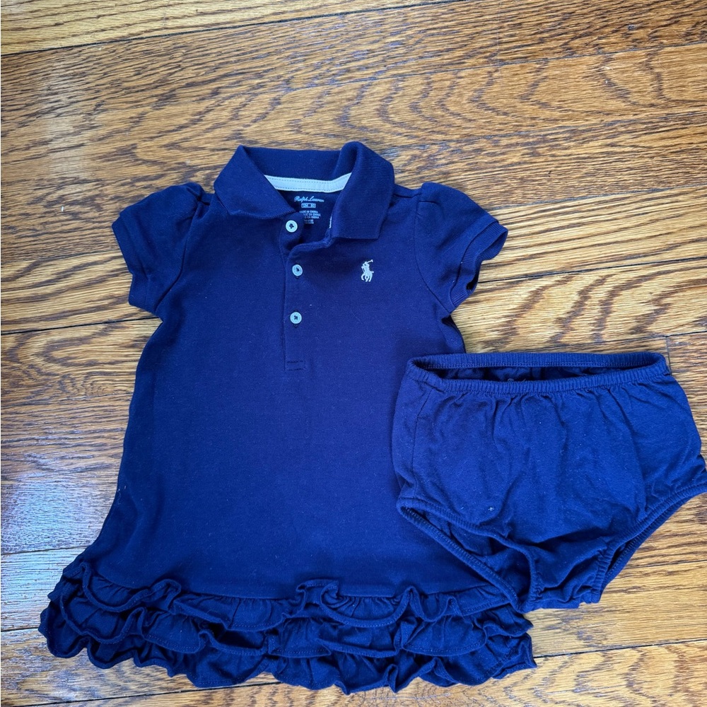 POLO RALPH LAUREN Baby Girls' Ruffled Cotton Polo Dress & Bloomer (Toddler)
